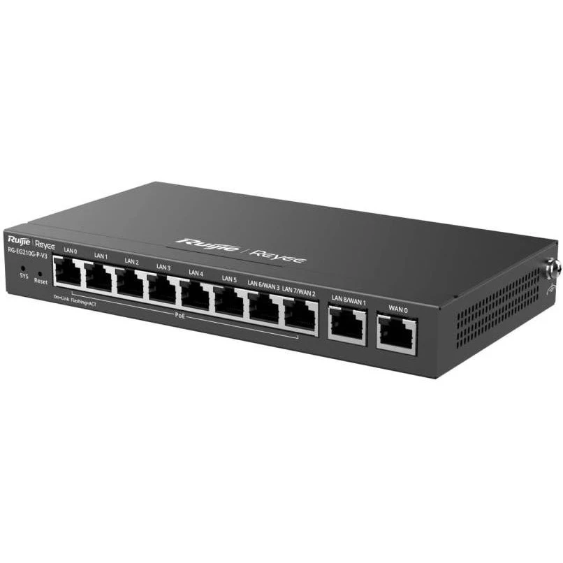 Маршрутизатор Ruijie RG-EG210G-P-V3 (UA) Бренд: Ruijie; Тип устройства: