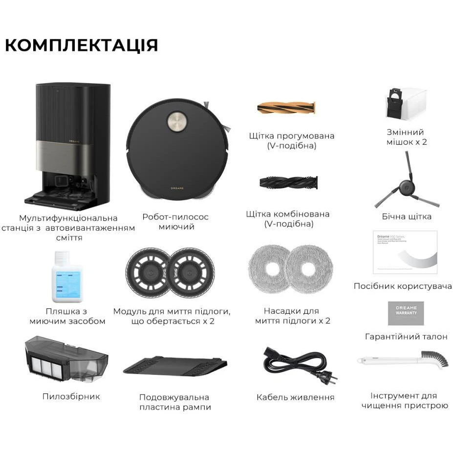 Dreame X50 Ultra Black (RLX85CE-6-BL) Бренд: Dreame; Площа прибирання,
