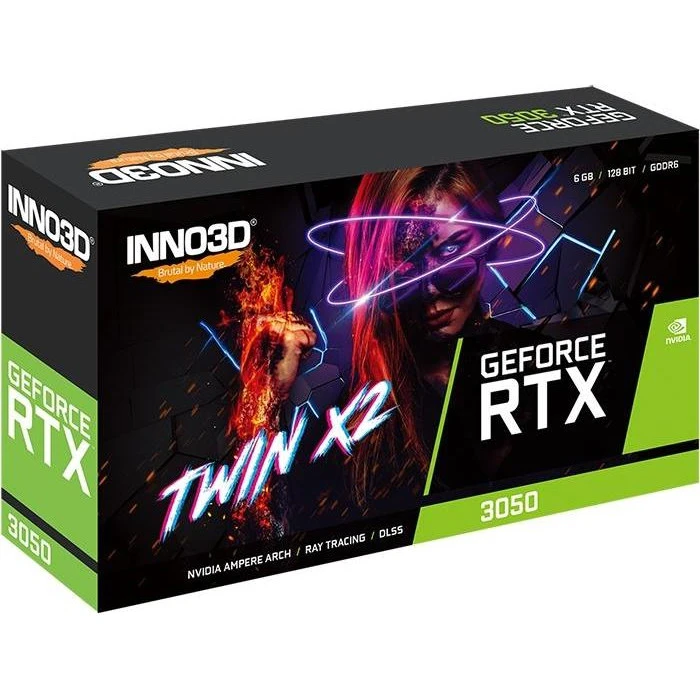 INNO3D GEFORCE RTX 3050 6GB TWIN X2 V2 (N30502-06D6-1880VA60) Бренд: INNO3D; Виробник GPU: NVIDIA; GPU: