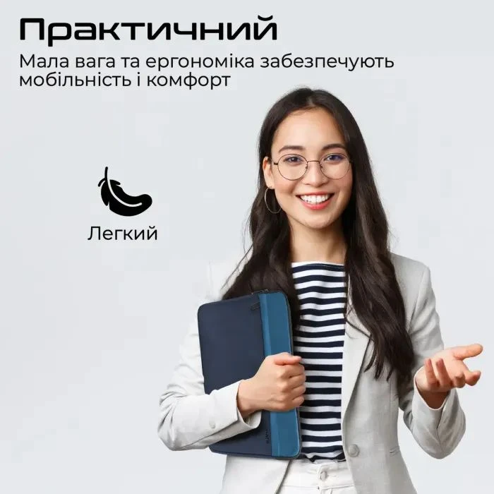 Чохол для ноутбука Promate 13 Limber-SB blue (limber-sb.blue) (UA) ; Спосіб закриття: блискавка;