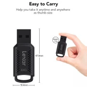 Lexar 64GB JumpDrive V400 Black USB 3.0 (LJDV400064G-BNBNG) (UA)