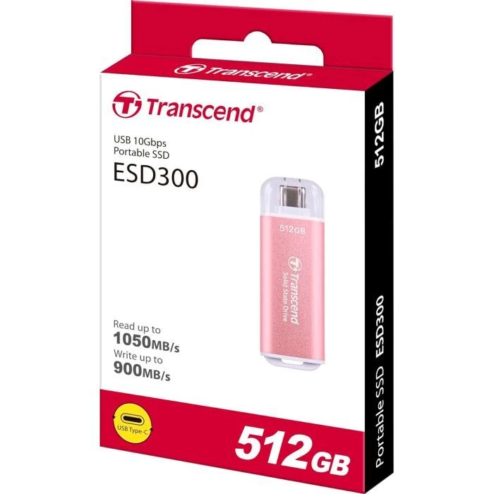 USB Type-C 512GB ESD300 Transcend (TS512GESD300P) (UA)