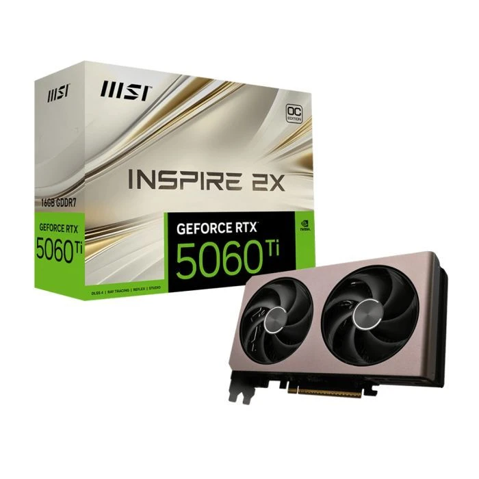 MSI GeForce RTX5060Ti 16Gb INSPIRE 2X OC (RTX 5060 Ti 16G INSPIRE 2X OC) (UA) ; Форм-фактор: стандартний;