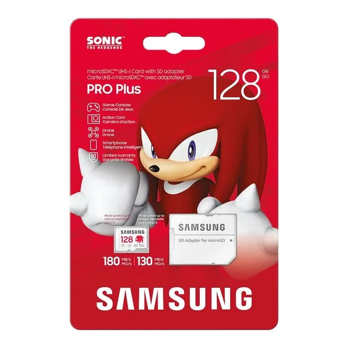 Samsung 128GB microSDXC class 10 UHS-I U3 V30 Pro Plus Sonic (MB-MD128SA/LC1) (UA) ; Объем памяти: 128 ГБ; Класс карты: