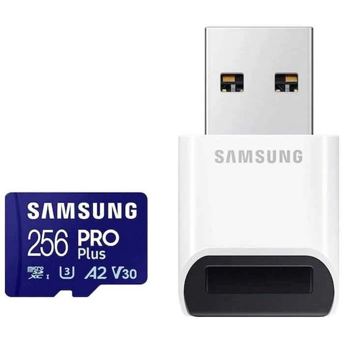 Samsung 256GB microSDXC class 10 UHS-I U3 V30 Pro Plus (MB-MD256SB/WW) (UA) ; Обсяг пам'яті: 256 ГБ; Клас карти: