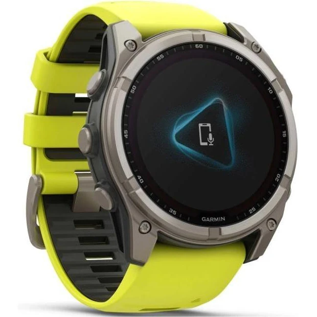 Garmin Fenix 8 51mm Solar Sapphire Titanium w. Amp Yellow/Graphite Silicone Band (010-02907-20/21) Бренд: Garmin; Лінійка: Fenix 8; iOS: є;