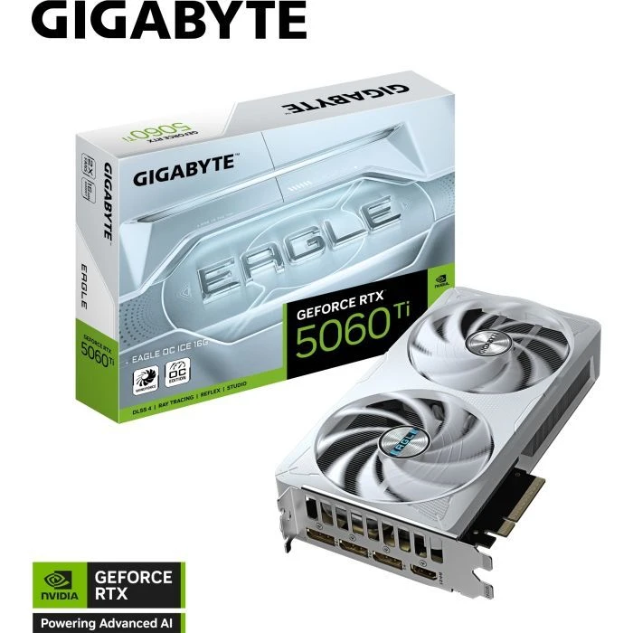 GIGABYTE GeForce RTX5060Ti 16Gb EAGLE OC ICE (GV-N506TEAGLEOC ICE-16GD) (UA) ; Форм-фактор: стандартний;
