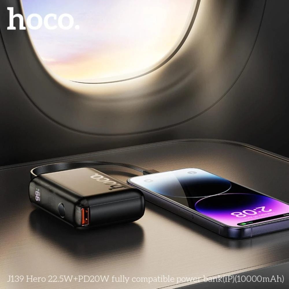 Hoco J139 Hero 10000mAh 22.5W USB Type-C Black Бренд: Hoco; Заряджаючі пристрої: