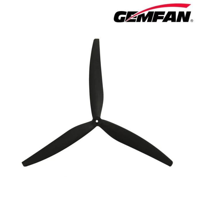 Пропелер для дрона Gemfan 1507 Glass Fiber Nylon 3 Blade 1CW/1CCW - Чорний (PMGN1507-3B) (UA) ; Діаметр: 38.1 см; Кількість