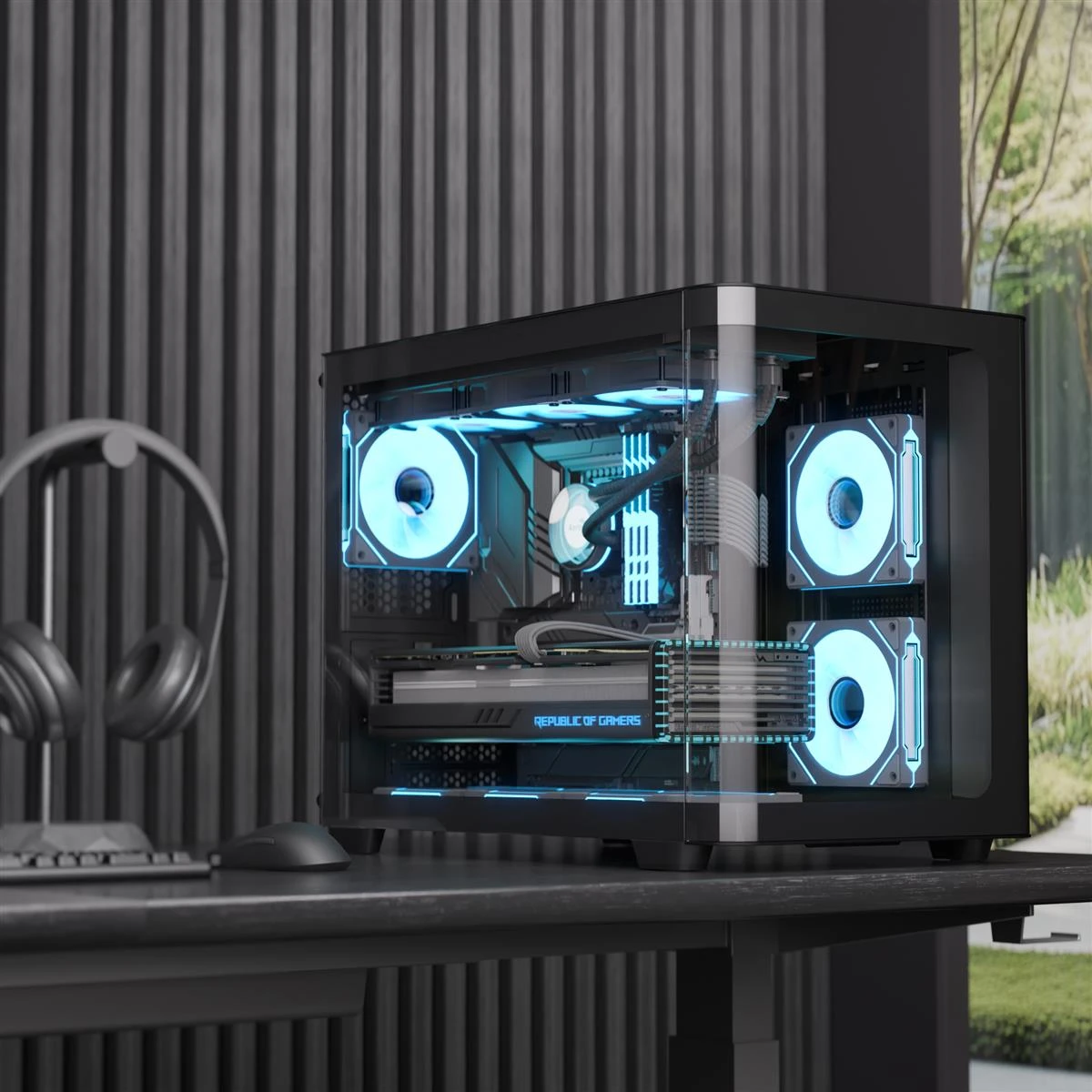 AeroCool P300C-G-BK-v1 (ACCS-PN02033.11) Чорний без БП (UA) Типорозмір: Mini-Tower; Форм-фактор