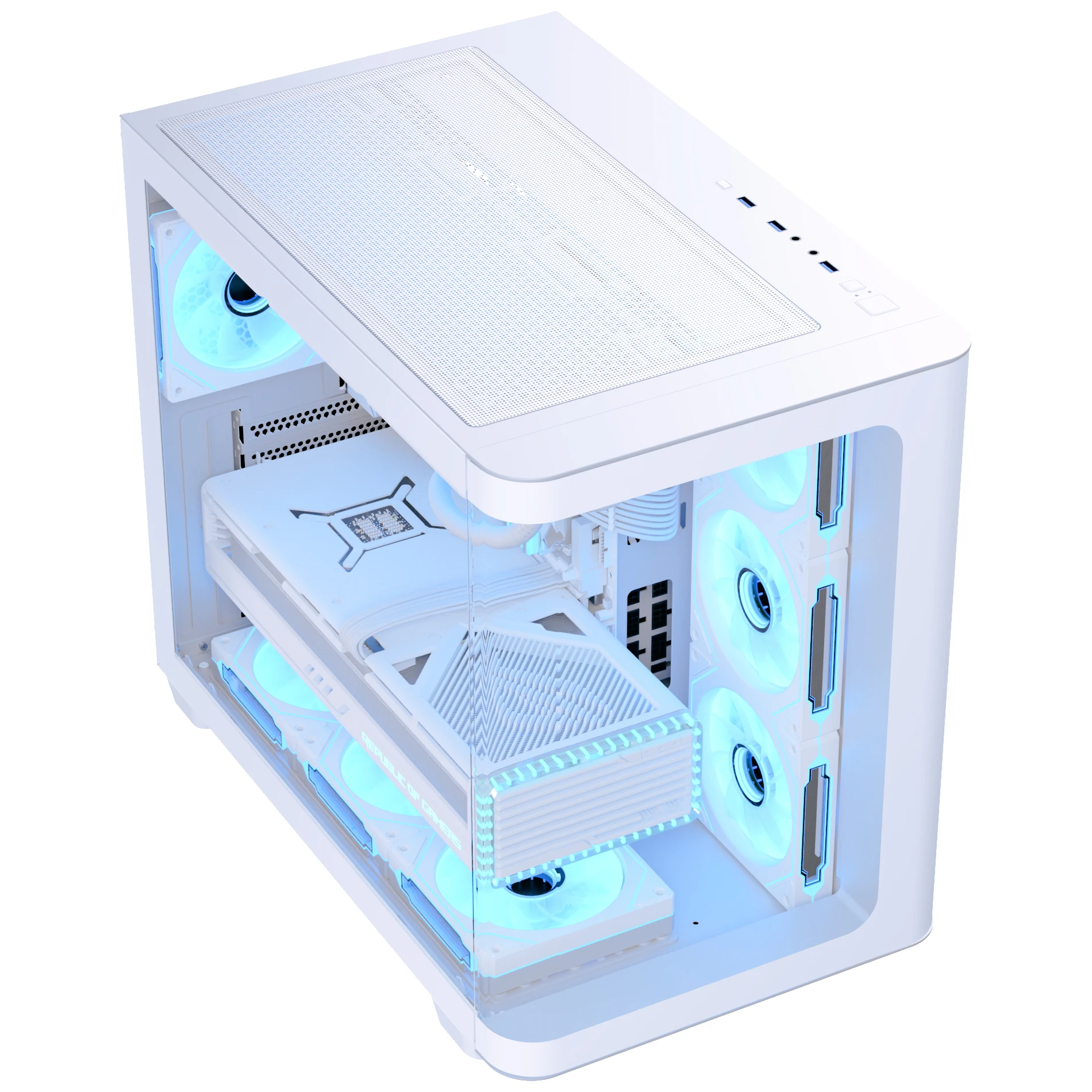 AeroCool P500C-G-WT-v1 (ACCM-PN01043.21) Білий без БП (UA) Типорозмір: Midi-Tower; Форм-фактор