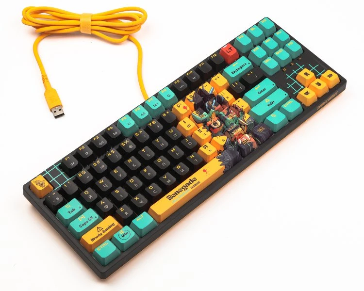 A4Tech Bloody AT87 RGB Renegade Black/Yellow Тип клавіш: механічні; Джерело