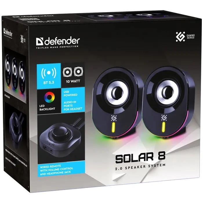 Defender J2 LED USB Black (65962) (UA) ; Подключение: проводное,