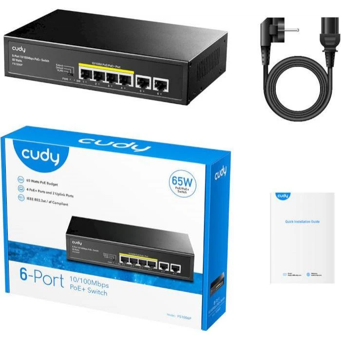Комутатор некерований Cudy FS1006P (UA) Бренд: Cudy; Кількість портів Fast