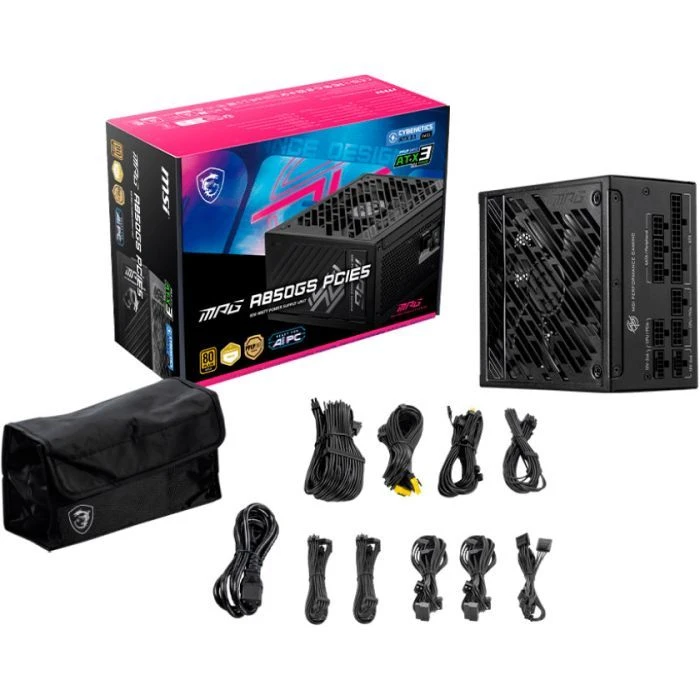 MSI 850W (MPG A850GS PCIE5) (UA) ; Потужність: 850 Вт; Сертифікація