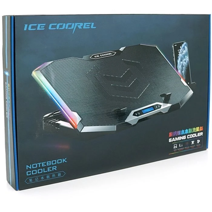 Подставка для ноутбука IceCoorel 10-17 RGB (K10) (UA) ; Размер: 410 х 297 х 40 мм; Размер