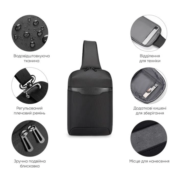 Рюкзак для ноутбука Porto 10 RNC-4045 Black (RNC-4045BK) (UA) ; Способ закрытия: молния;