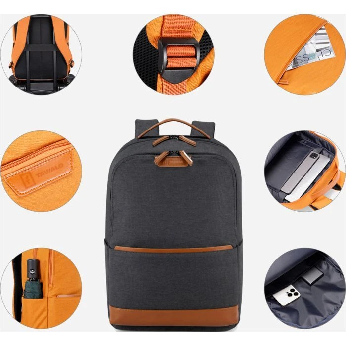 Рюкзак для ноутбука Tavialo 15.6 PORTA TD20 сірий, 20L (222224005) (UA) ; Спосіб закриття: блискавка;