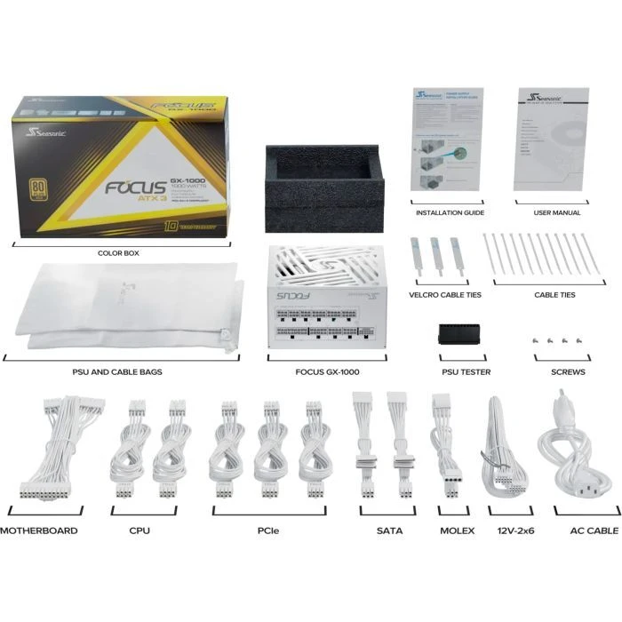Seasonic 1000W FOCUSGX-1000-ATX31-WH (FOCUS-GX-1000-ATX31-WHITE) (UA)
