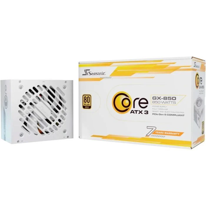 Seasonic 850W CORE GX-850-ATX31 WHT (CORE GX-850-ATX31 WHITE) (UA) ; Потужність: 850 Вт; Сертифікація