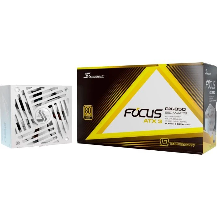 Seasonic 850W FOCUS-GX-850-ATX31-WH (FOCUS-GX-850-ATX31-WHITE) (UA) ; Сертификация 80 PLUS: 80 PLUS Gold;