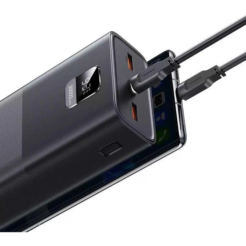 USAMS US-CD185 PB68 30000mAh 65W Black (ATXLOGTC01) (UA) Бренд: USAMS; Заряджаються