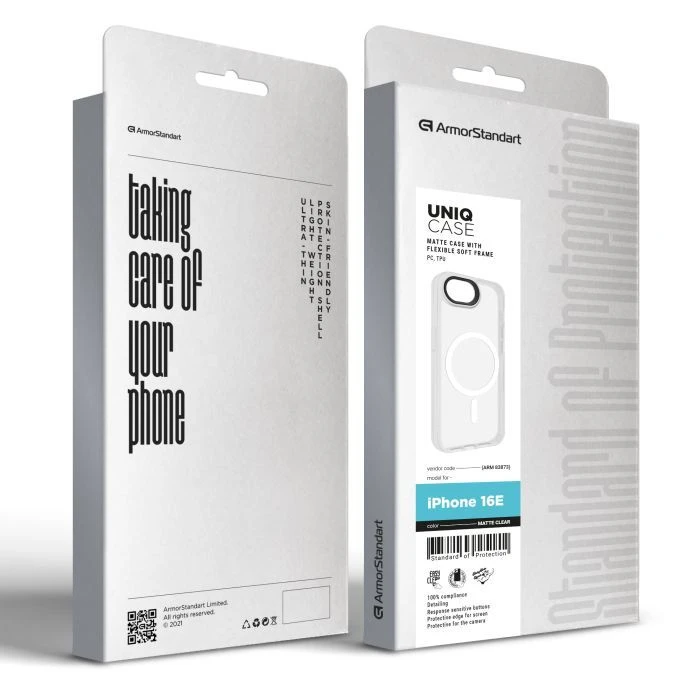 Чехол для мобильного телефона Armorstandart Uniq MagSafe Apple iPhone 16e Matte Clear (ARM83873) (UA) ; с моделями: Apple iPhone 16e;