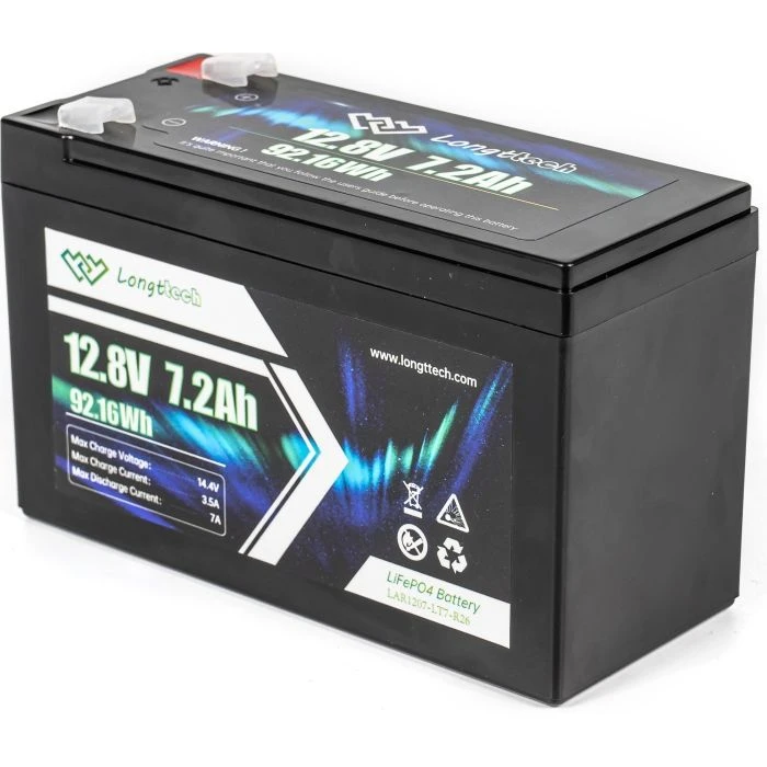 LiFePo4 Longttech LiFePO4 12.8V - 7.2Ah (LAR1207-LT7-R26) (UA) ; Ёмкость: 7.2 Ач; Максимальный ток