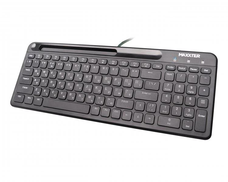 Maxxter KB-01B-UA Black (UA) Тип клавіш: ножничні; Цифровий