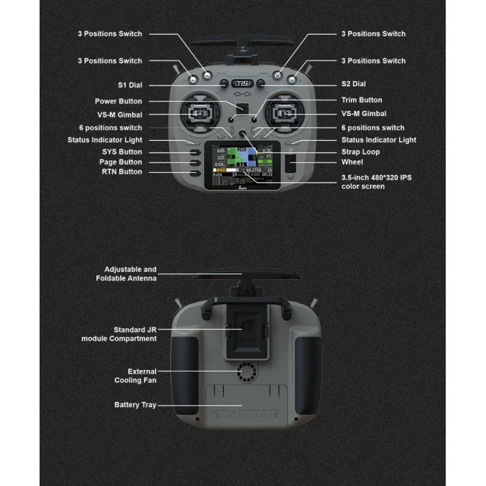 Пульт управления для дрона Jumper T15 VS-M HALL ELRS 915MHz (C10129) (UA)