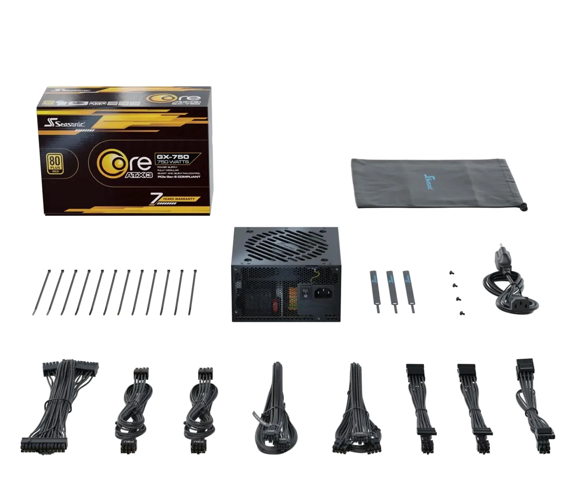 Seasonic Core GX 750W 80 Plus Gold ATX 3.1 (SRP-CGX751-A5A32SF) EU Максимальная мощность, Вт: 750 Вт;