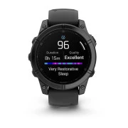 Смарт-часы Garmin Fenix E 47mm AMOLED Slate Gray Steel with Black Silicone Band (010-03025-13)