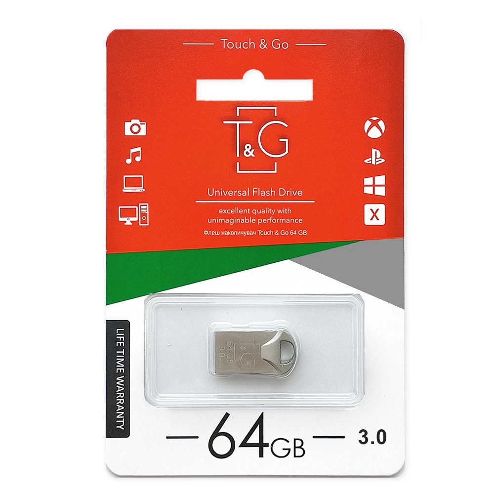 USB3.0 64GB T&G 106 Metal Series Silver (TG106-64G3) Інтерфейс: USB 3.0; Обсяг пам'яті: 64