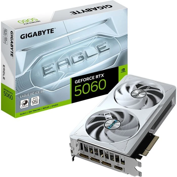 GIGABYTE GeForce RTX5060 8Gb EAGLE OC ICE (GV-N5060EAGLEOC ICE-8GD) (UA)