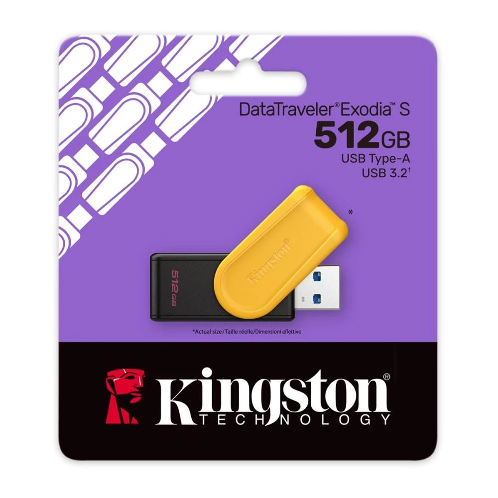 Kingston 512 GB USB 3.2 Type-A Gen1 DT Exodia S Black/Orange (DTXS/512GB) (UA) Бренд: Kingston; Линейка: DataTraveler Exodia