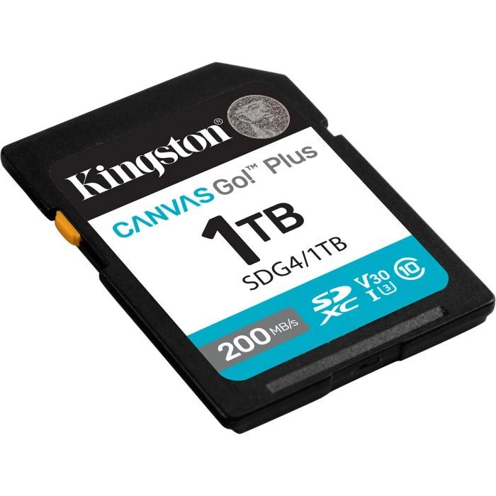 Kingston 1TB SDXC class 10 UHS-I U3 V30 Canvas Go Plus G4 (SDG4/1TB) (UA) ; Об'єм пам'яті: 1 ТБ; Клас карти: