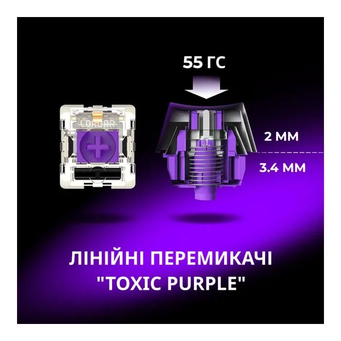 Lorgar KBP70MW Pro RGB Wireless/Bluetooth/USB UA Black/yellow (LRG-KBP70MW-YL-US) (UA) ; Назначение: для телевизора;