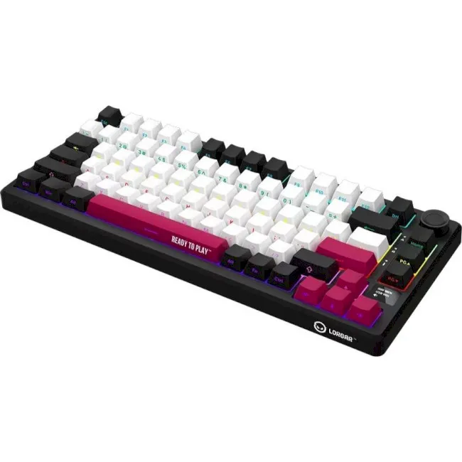 Lorgar KBP7075W Pro RGB Wireless/Bluetooth/USB UA Black/red (LRG-KBP7075W-BK-US) (UA) ; Конструкція: механічна; Тип