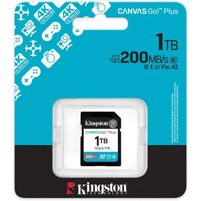 Kingston 1TB SDXC сlass 10 UHS-I U3 V30 Canvas Go Plus G4 (SDG4/1TB) (UA)