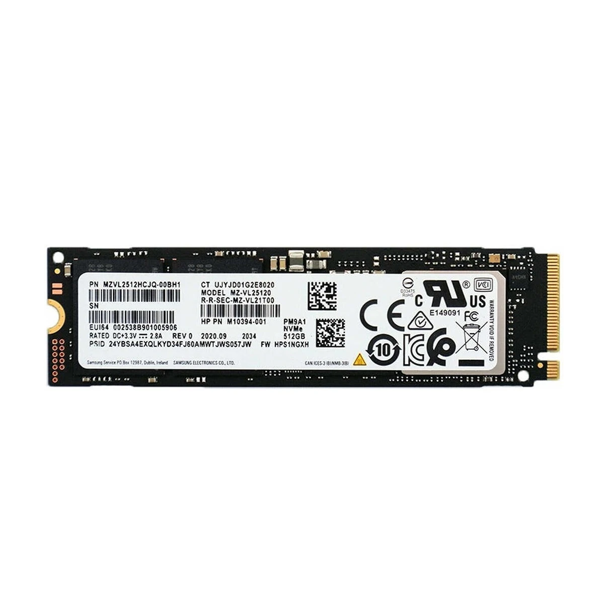 512GB Samsung PM9A1 M.2 2280 PCIe 4.0 x4 V-NAND 3bit MLC (MZ-VL25120_OEM) Об'єм накопичувача: 512 ГБ;