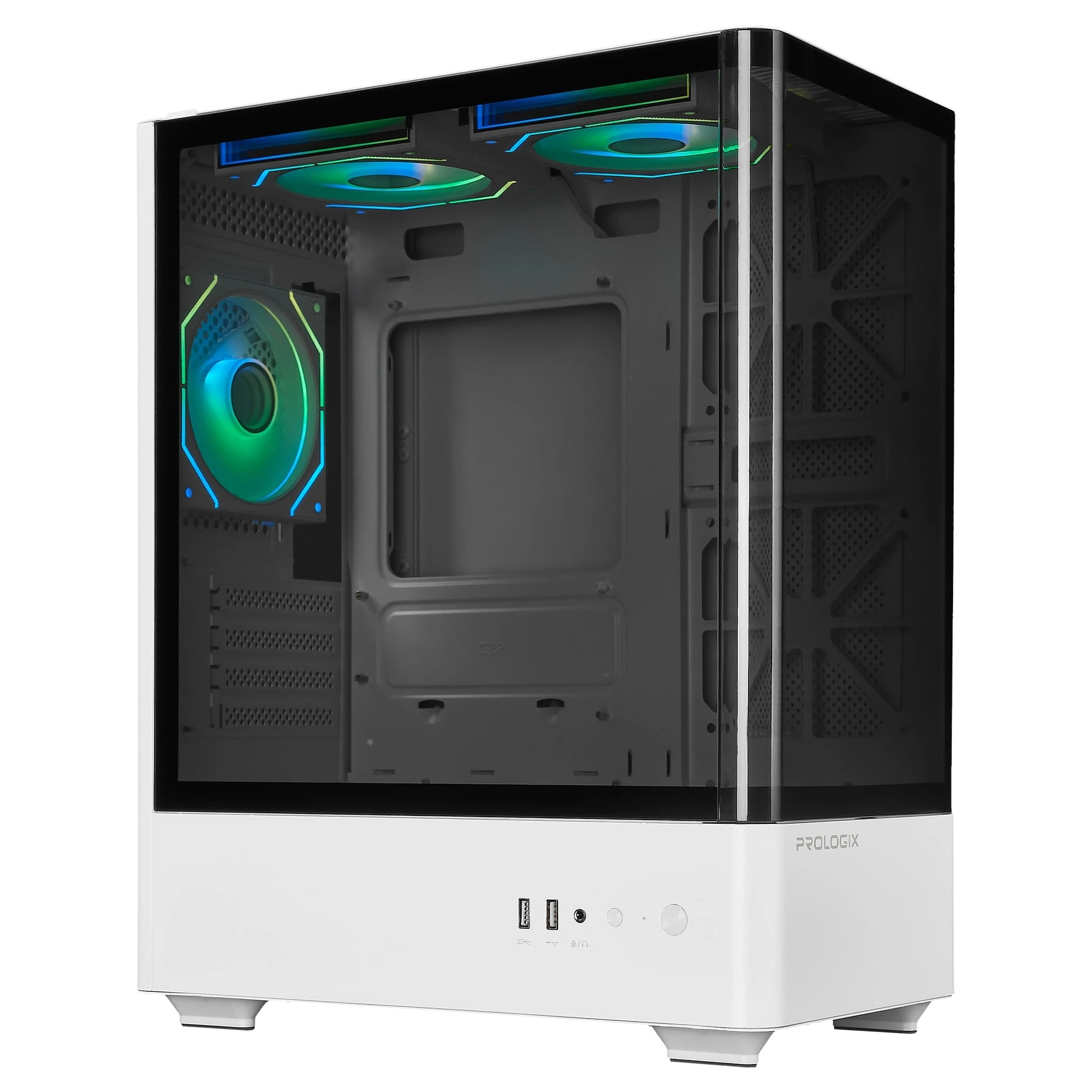 Prologix Lumi GM-01AW Glass White (UA) Типоразмер: Midi-Tower; Форм-фактор