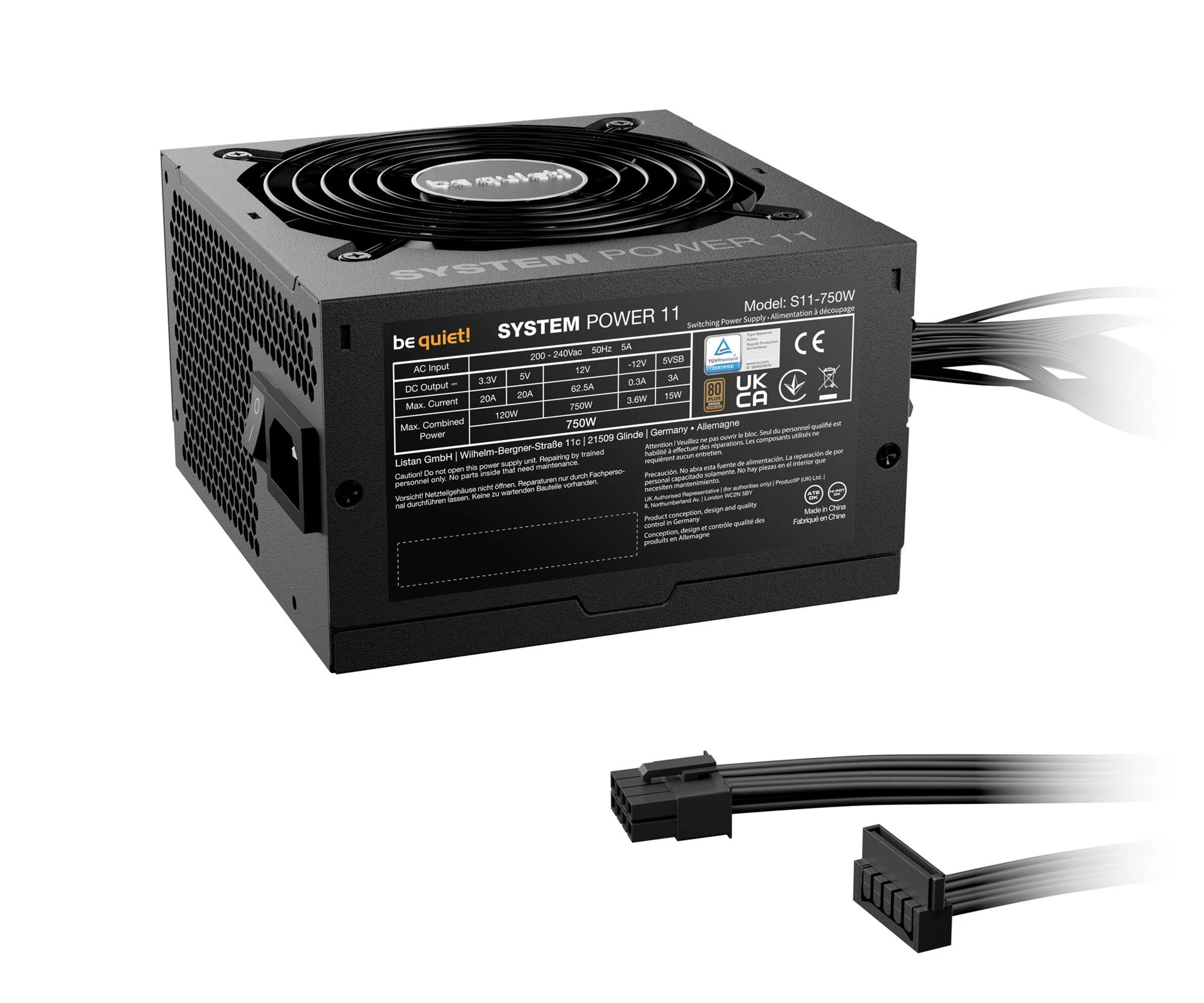 be quiet! System Power 11 750W 80 Plus Bronze (BP012EU) EU Максимальная мощность, Вт: 750 Вт;