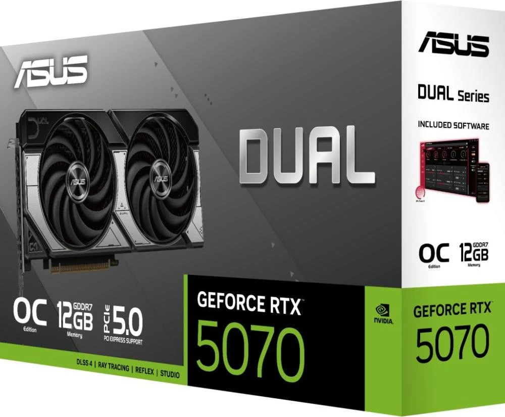 ASUS DUAL-RTX5070-O12G (90YV0M17-M0NA00) (UA) Бренд: ASUS; Производитель GPU: NVIDIA;
