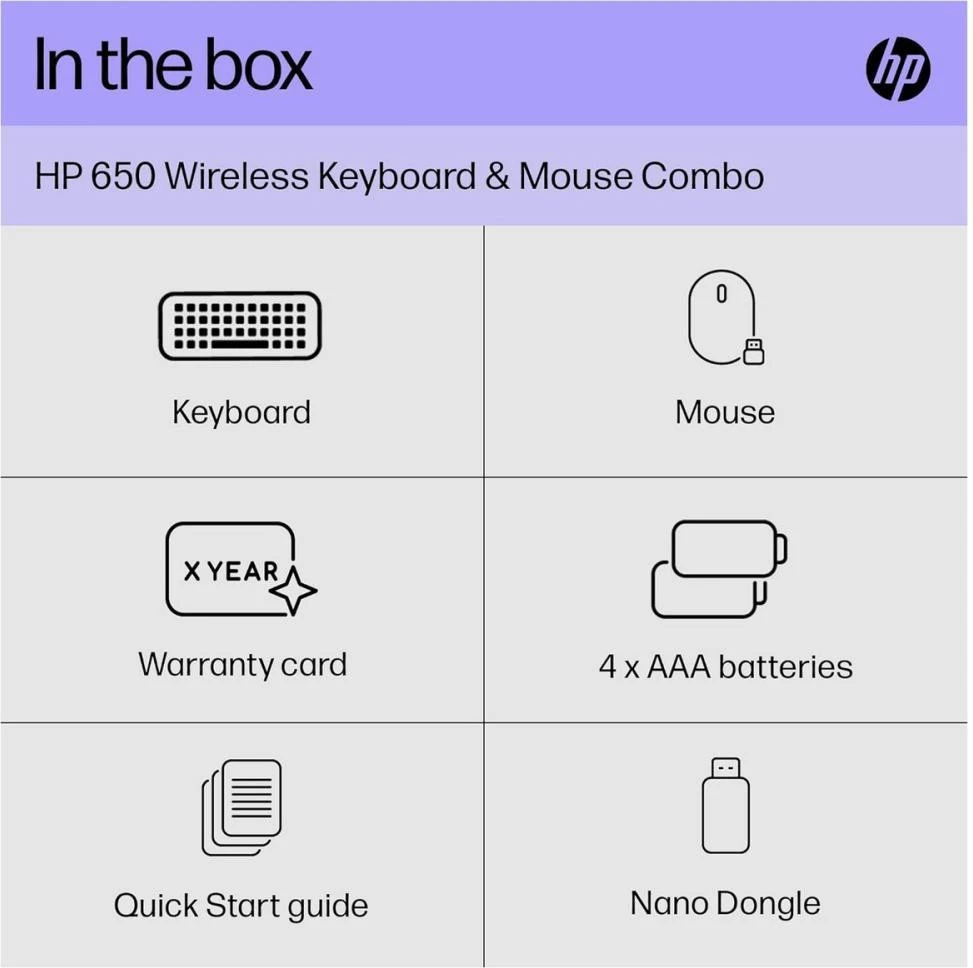 HP 650 Wireless Keyboard and Mouse Combo (4R013AA) (UA)