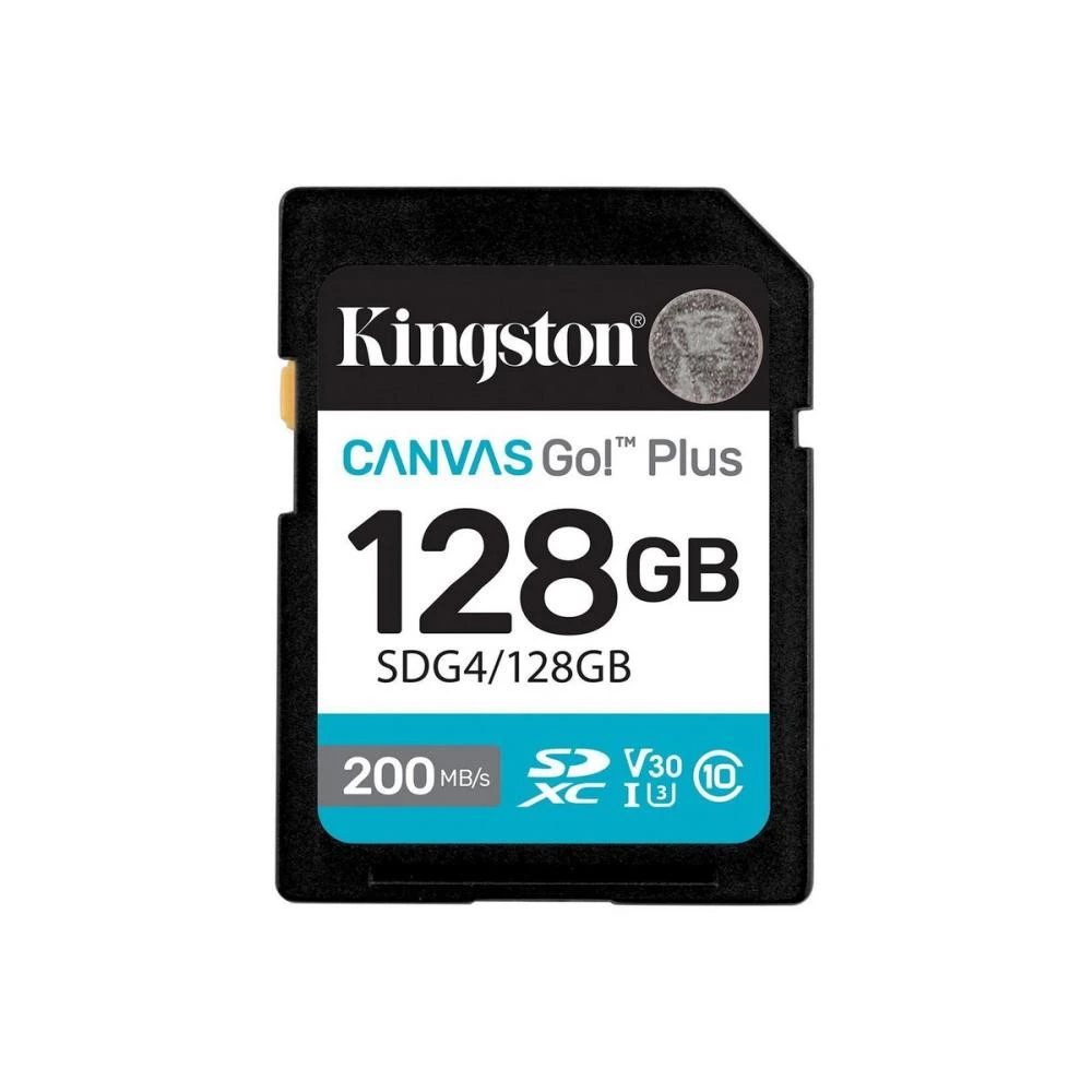 Kingston 128 GB SDXC Canvas Go! Plus UHS-I U3 V30 Class 10 (SDG4/128GB) (UA) Бренд: Kingston; Обсяг пам'яті, ГБ: 128;