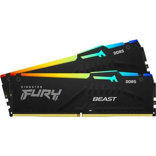 Kingston FURY 64 GB (2x32GB) DDR5 5600 MHz Beast Black RGB EXPO (KF556C40BB2AK2-64) (UA) Бренд: Kingston FURY; Призначення: