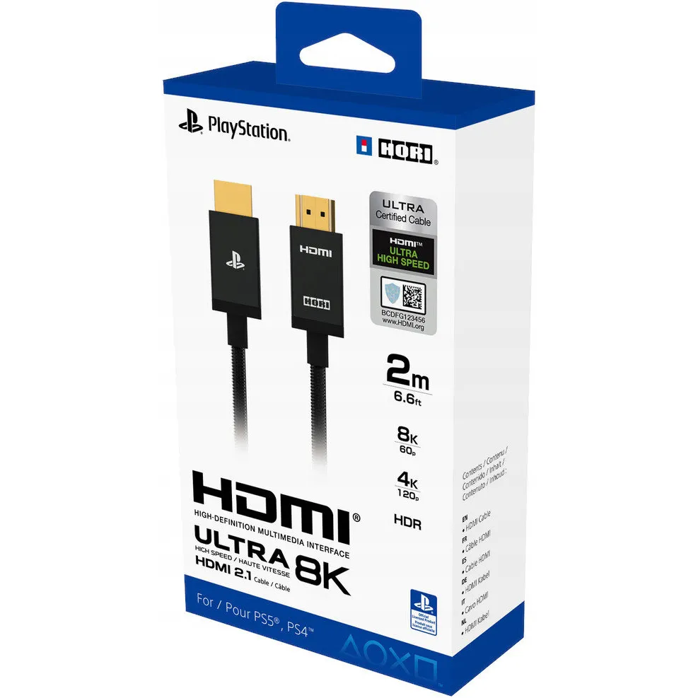 HDMI PS5 Ultra High Speed 8K 2 м (0810050910583) Тип конектора: HDMI (штекер / штекер,