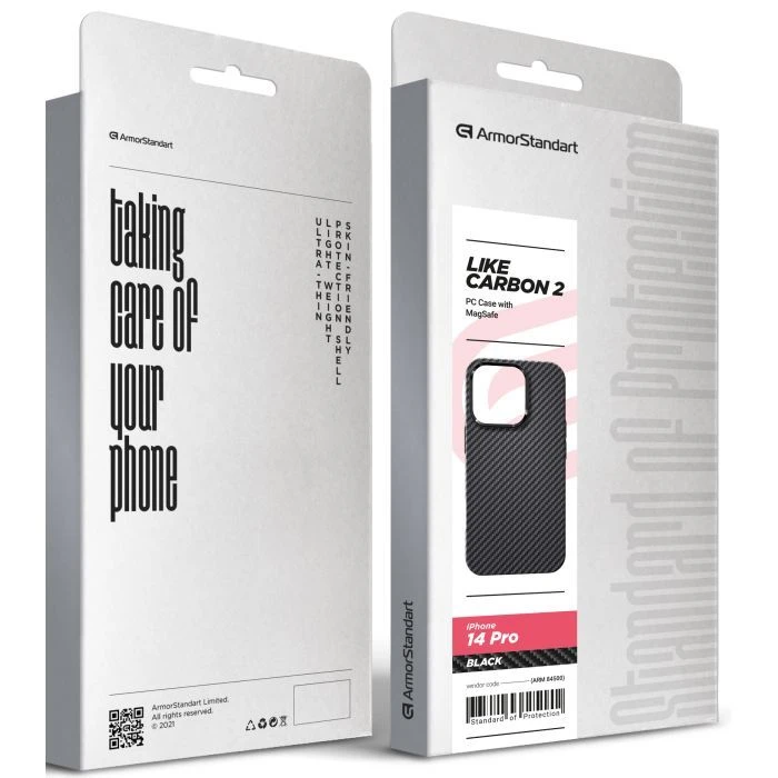 Чехол для мобильного телефона Armorstandart LikeCarbon2 MagCase для Apple iPhone 14 Pro Black (ARM84500) (UA) ; с моделями: Apple iPhone 14 Pro;
