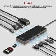 USB-хаб Promate PrimeHub-Pro USB Type-C сірий (primehub-pro.grey)