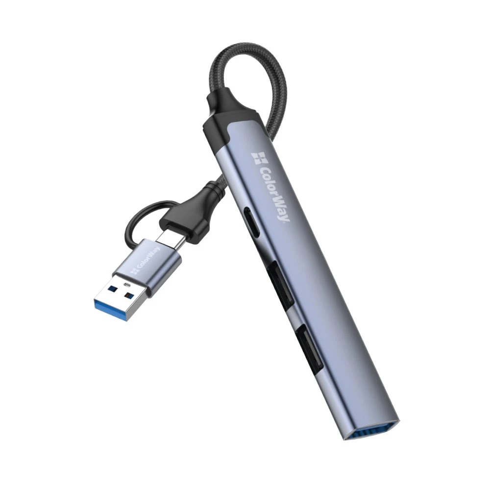 USB-хаб СolorWay USB Type-A/USB Type-C 4-в-1 (CW-HUB06)